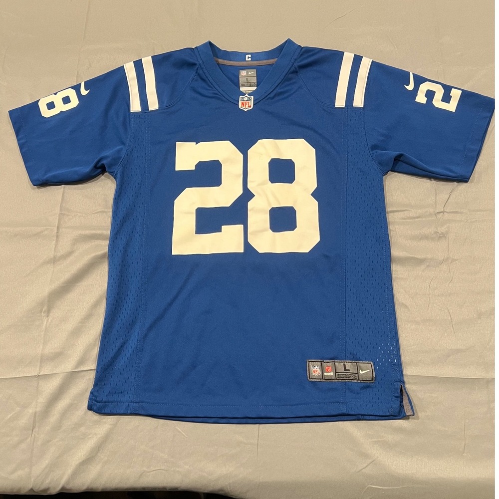 Nike Indianapolis Colts Jonathan Taylor 28 Jersey Youth Large Blue NFL Football